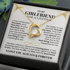 To My Girlfriend Necklace - Long Lasting Romantic Gift for Birthday, Sweet Surprises & Just Because Love - Forever Love Necklace