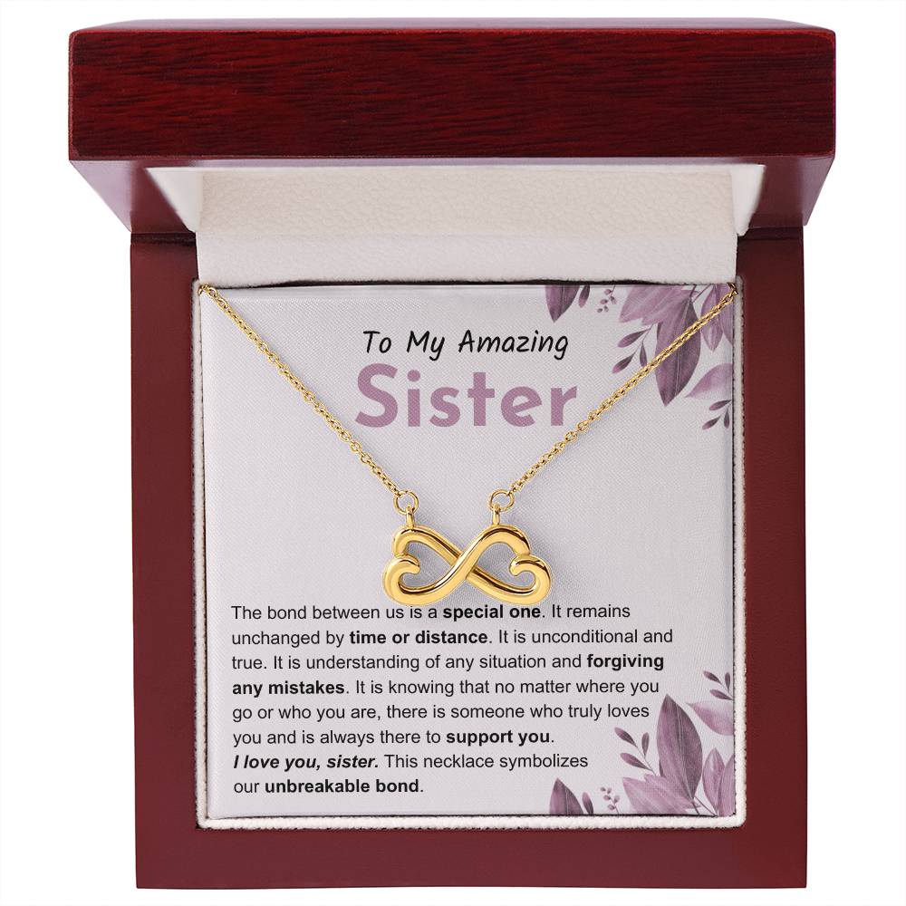 Sentimental Gift for Sister - The bond between us is a special one - Endless Love Necklace
