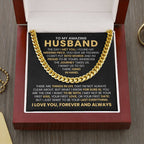 To My Husband Cuban Link Chain – Anniversary & Valentine’s Day Gift from Wife