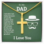 To My Dad Necklace - You're the greatest - Dad Gift from Kids - Artisan Cross Necklace
