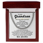 To My Grandson Necklace – Grandson Gift from Grandma – Cuban Link Chain