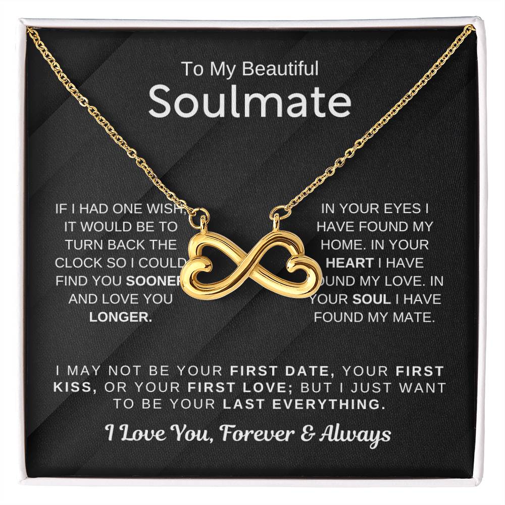To My Beautiful Soulmate Necklace - Soulmate Gift for Her for Christmas & Everyday Love - Endless Love Necklace