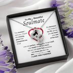 To My Beautiful Soulmate Necklace - Gift for Her for Birthday & Sweet Romantic Surprises - Heart-to-heart Pendant Necklace
