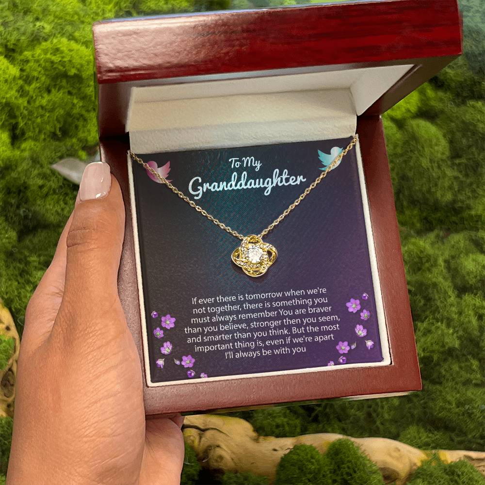 To My Granddaughter Necklace – Granddaughter Special Moments: Birthday & Graduation – Love Knot Necklace