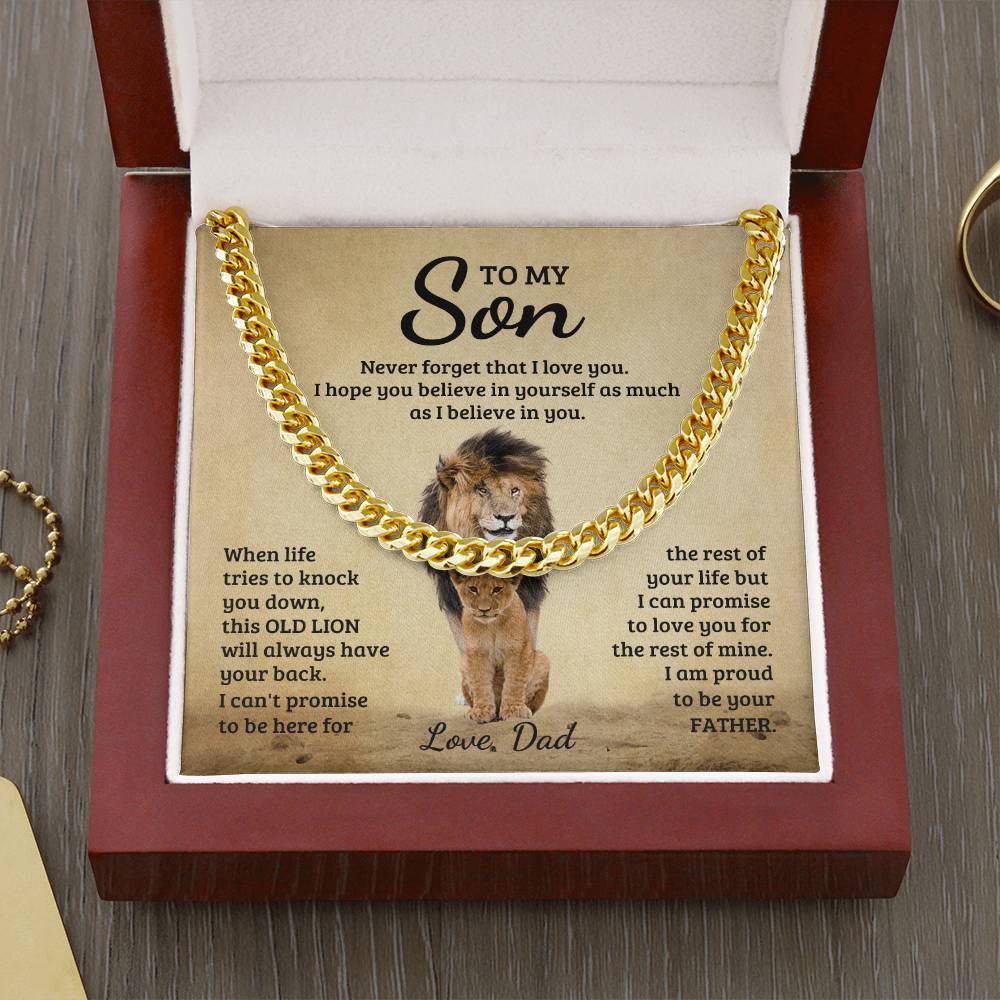 To My Son - Never forget that I love you - Cuban Link Chain Gift from Dad