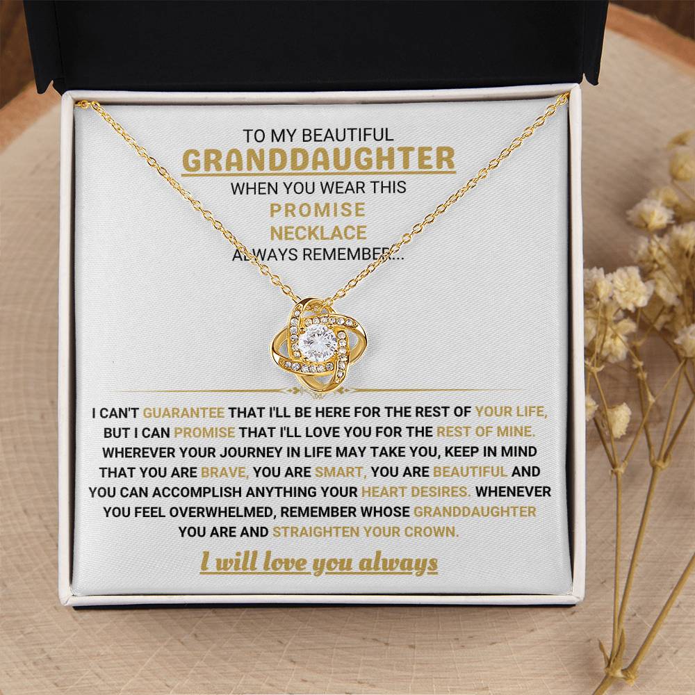 To My Granddaughter Necklace – Birthday Graduation Special Gift for Granddaughter – Love Knot Necklace