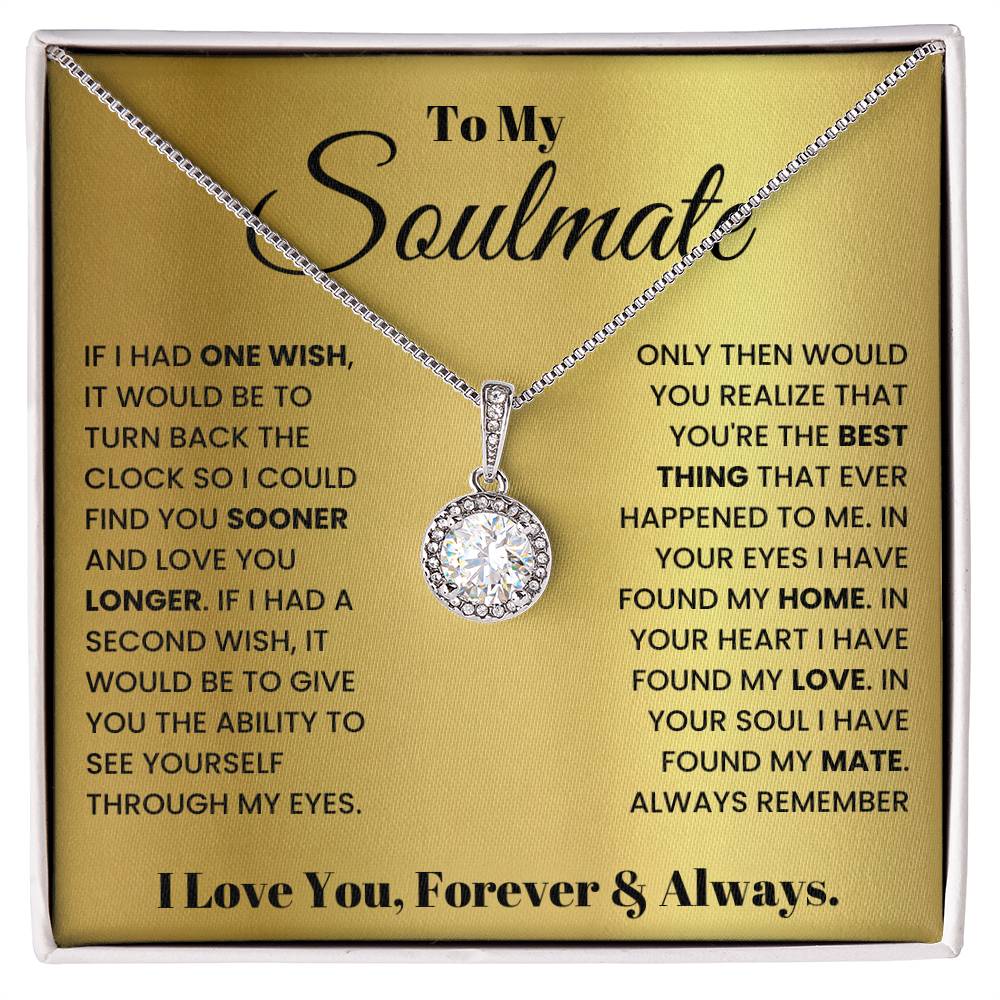 To My Beautiful Soulmate Necklace - Soulmate Gift for Her for Holiday Celebrations & Romance - Eternal Hope Necklace