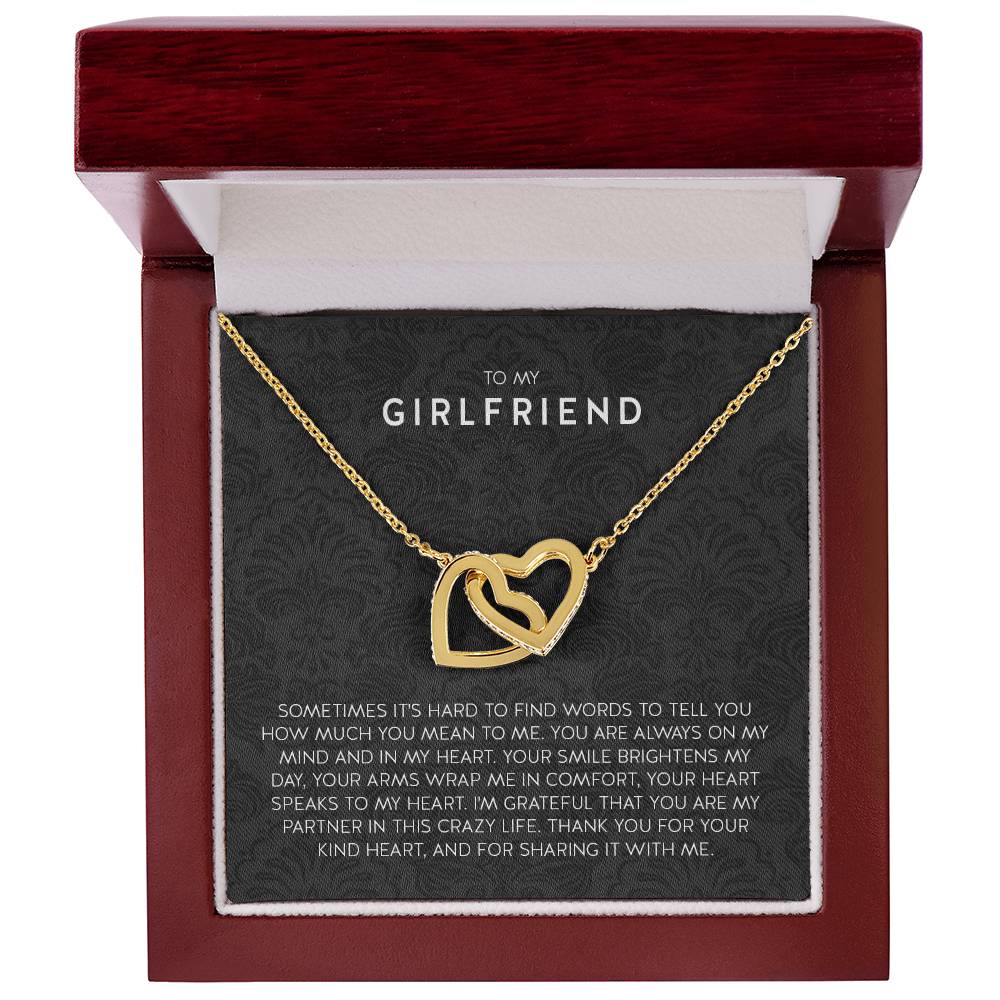 Gift for Girlfriend Necklace - Romantic Jewelry for Valentine’s Day, Birthday & Special Relationship Moments - Interlocking Hearts Necklace
