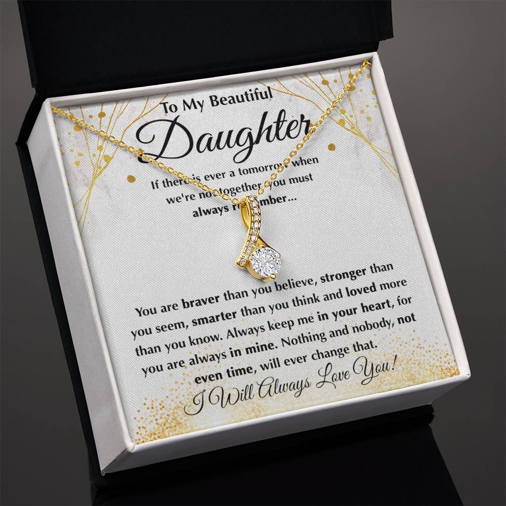 To My Daughter Necklace – Top Gift for Daughter Birthday Graduation – Alluring Beauty Necklace