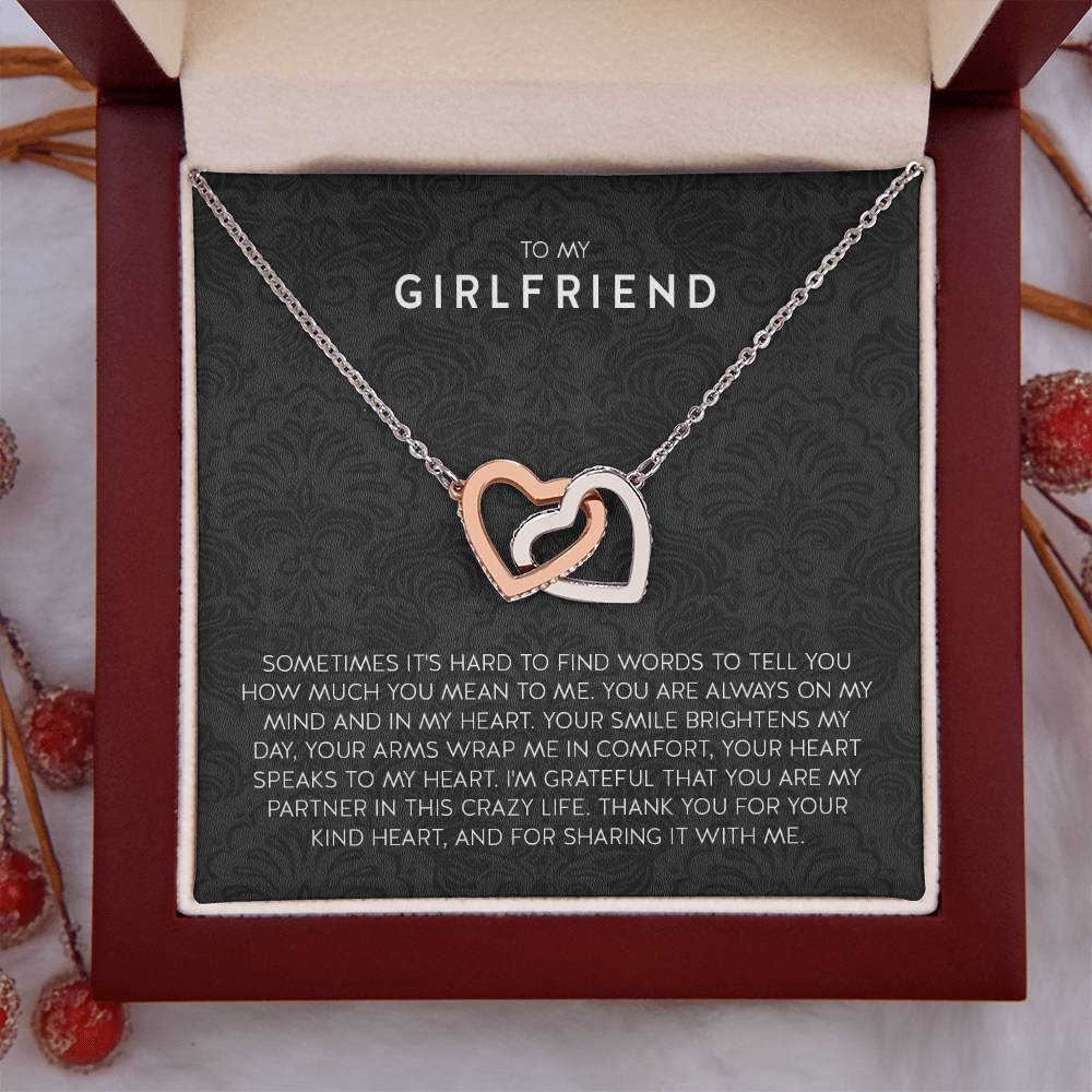 Gift for Girlfriend Necklace - Romantic Jewelry for Valentine’s Day, Birthday & Special Relationship Moments - Interlocking Hearts Necklace