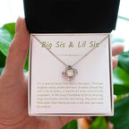Big Sis & Lil Sis Necklace - It's a special bond that spans the years - Gift for Sisters - Love Knot Necklace
