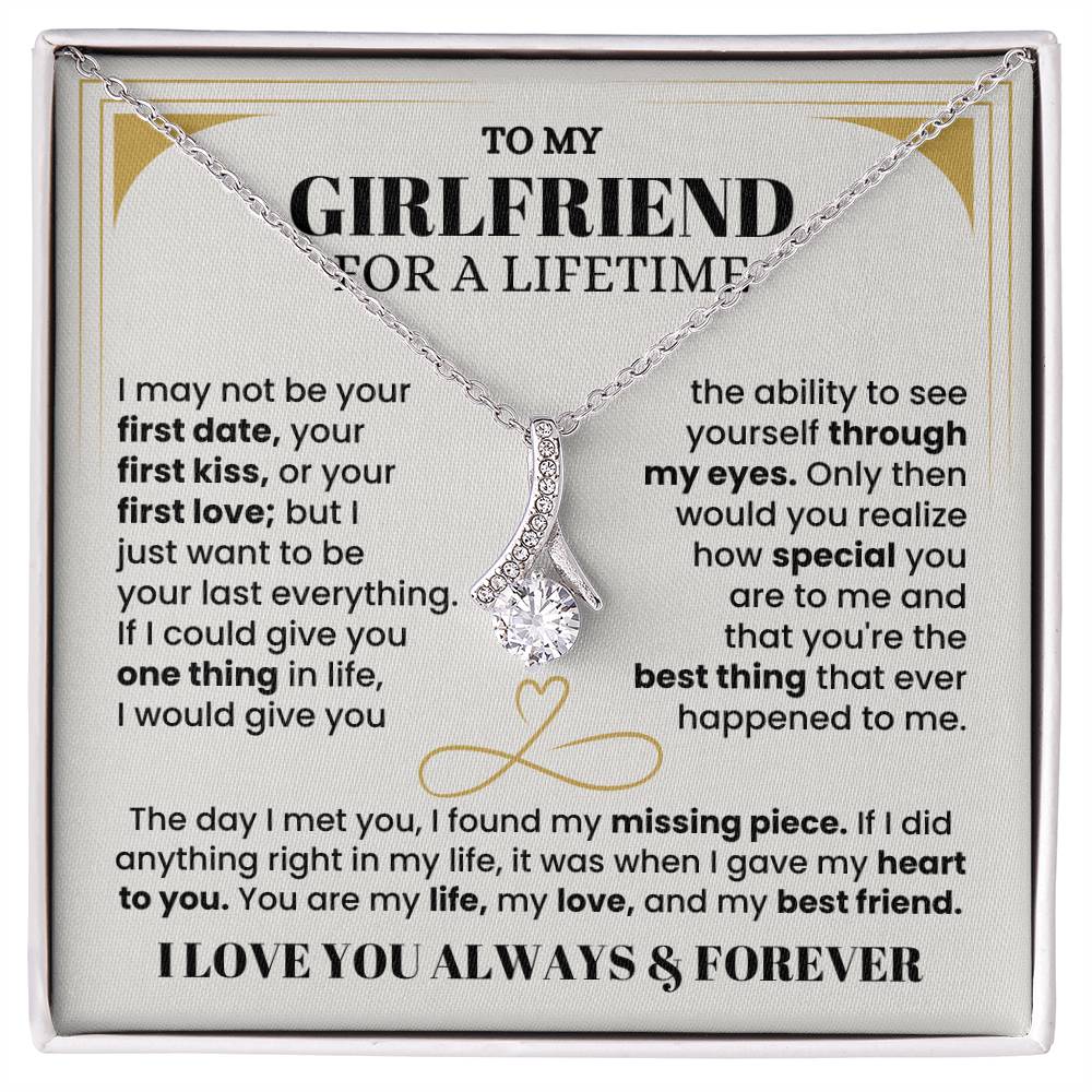 To My Girlfriend Necklace - Soulmate Jewelry Gift for Valentine’s Day, Birthday - Alluring Beauty Necklace