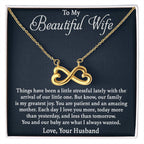 To My Beautiful Wife Necklace - Sweet Emotional Gift for Wife from Husband on Birthday, Anniversary & Valentine’s Day - Endless Love Necklace