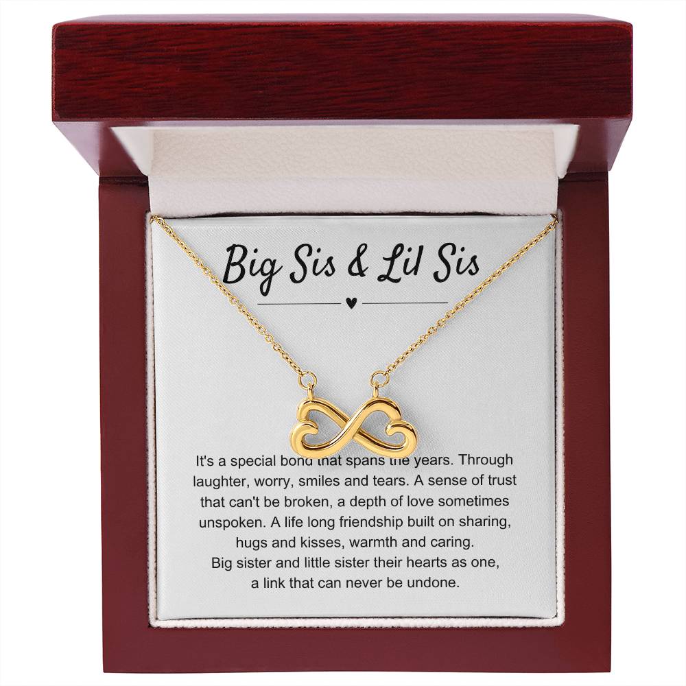 Big Sis & Lil Sis Gift - It's a special bond that spans the years - Gift for Sisters - Endless Love Necklace