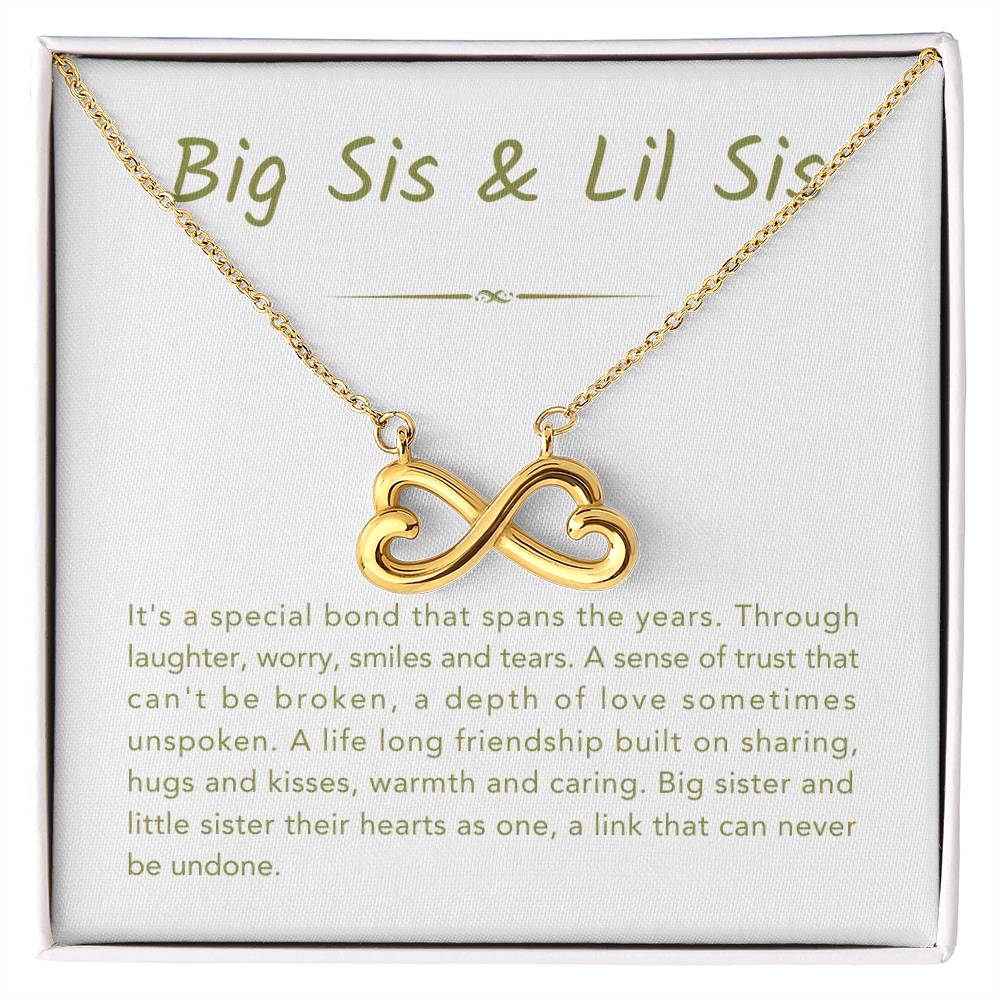 Big Sis & Lil Sis Necklace - It's a special bond that spans the years - Gift for Sisters - Endless Love Necklace