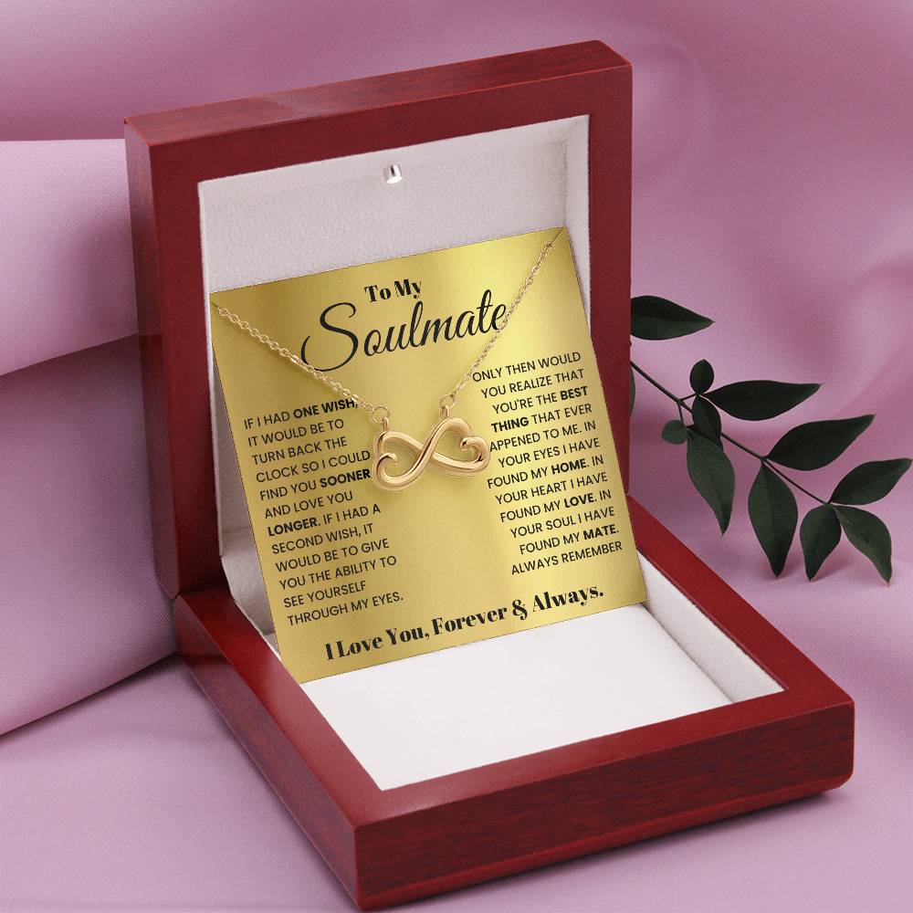 To My Soulmate Necklace - Soulmate Jewelry Gift for Valentine’s Day, Birthday & Romantic Celebrations - Endless Love Necklace
