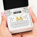 To My Loving Mom - Special Gift for Mother - To our family you are the world - Endless Love Necklace