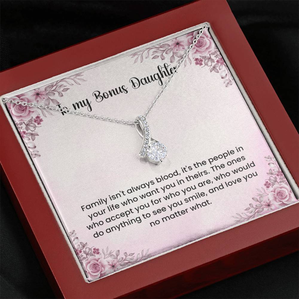 To My Bonus Daughter Necklace - Alluring Beauty Necklace - Gift for Bonus Daughter