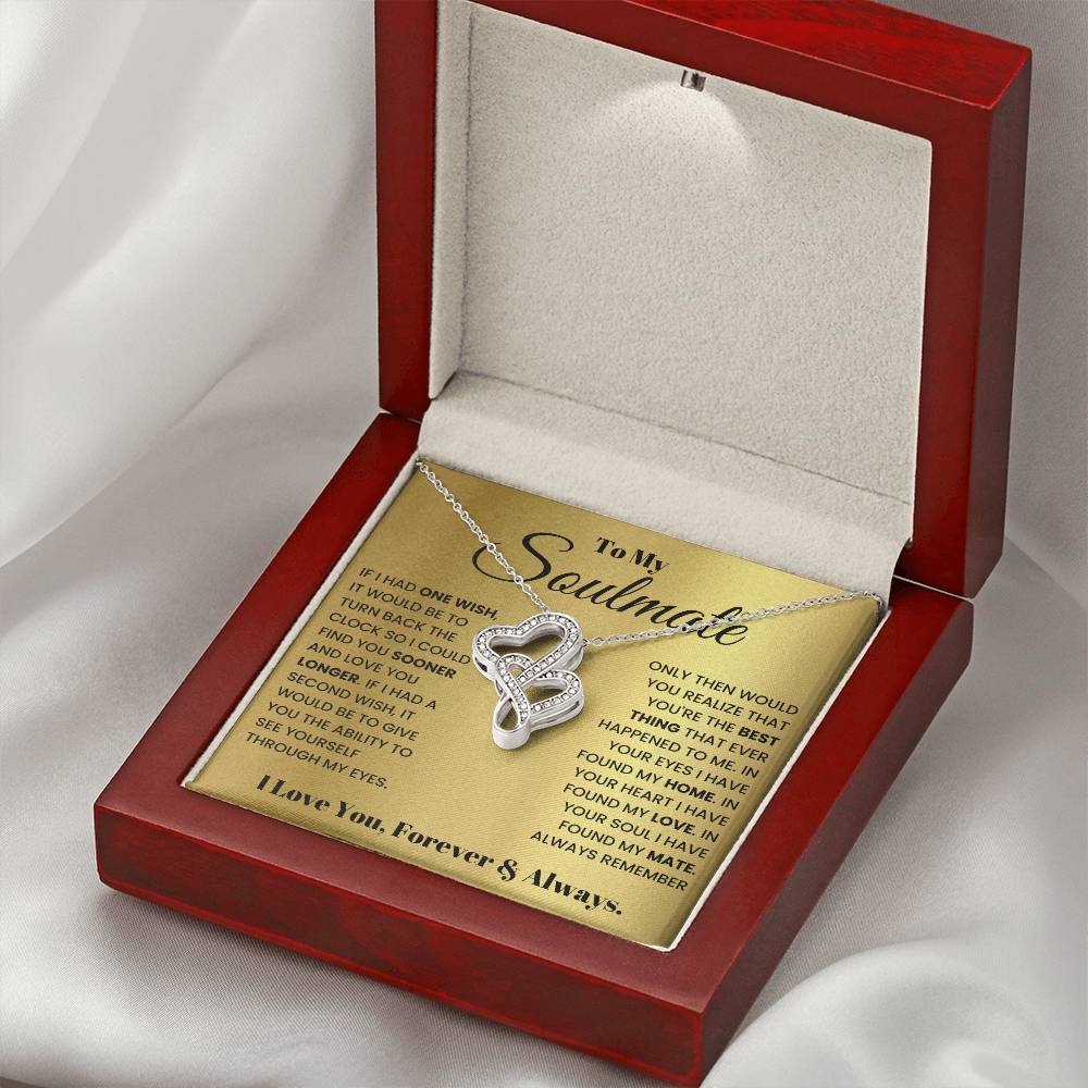 To My Soulmate Necklace - Romantic Gift for Special Occasions & Just Because Love - Heart-to-heart Pendant Necklace