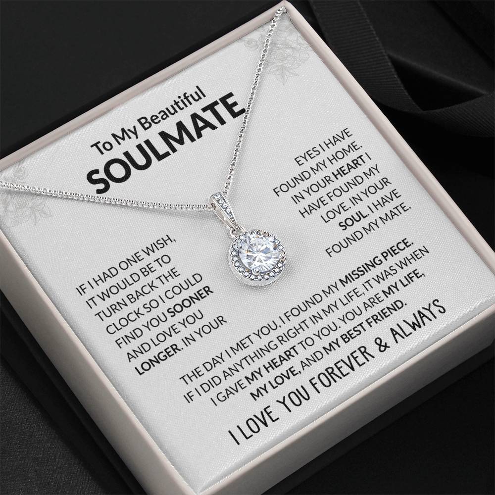 To My Beautiful Soulmate Necklace - Unique Soulmate Gift Necklace for Romantic Gifting - Eternal Hope Necklace