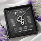 To My Beautiful Soulmate Necklace - Romantic Necklace for Surprising The Soulmate in Your Life - Heart-to-heart Pendant Necklace