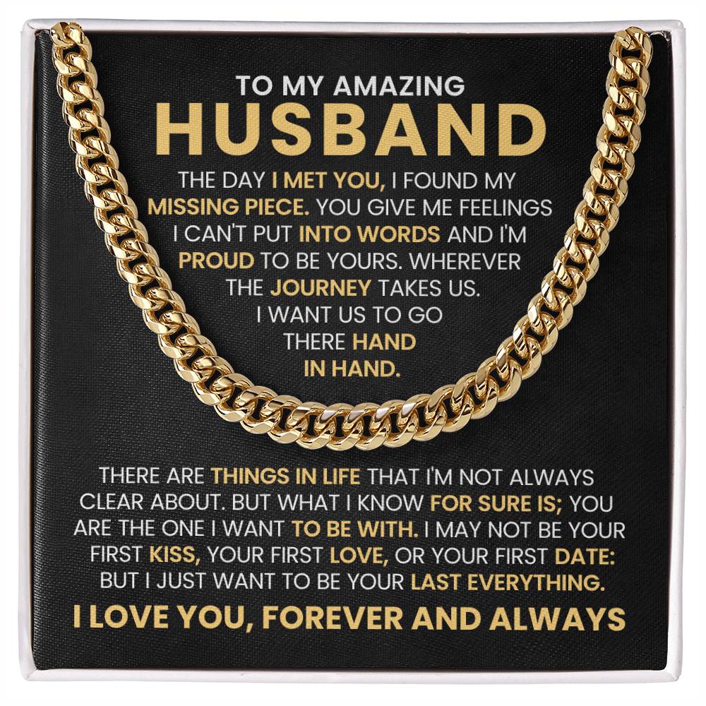 Husband Gift from Wife - The Day I Met You - Cuban Link Chain