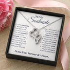 To My Soulmate Necklace - Romantic Soulmate Gift for Her for Christmas & Holiday Gifting - Heart-to-heart Pendant Necklace