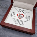 To My Beautiful Soulmate Necklace - Gift for Her for Birthday & Sweet Romantic Surprises - Crown Pendant Necklace