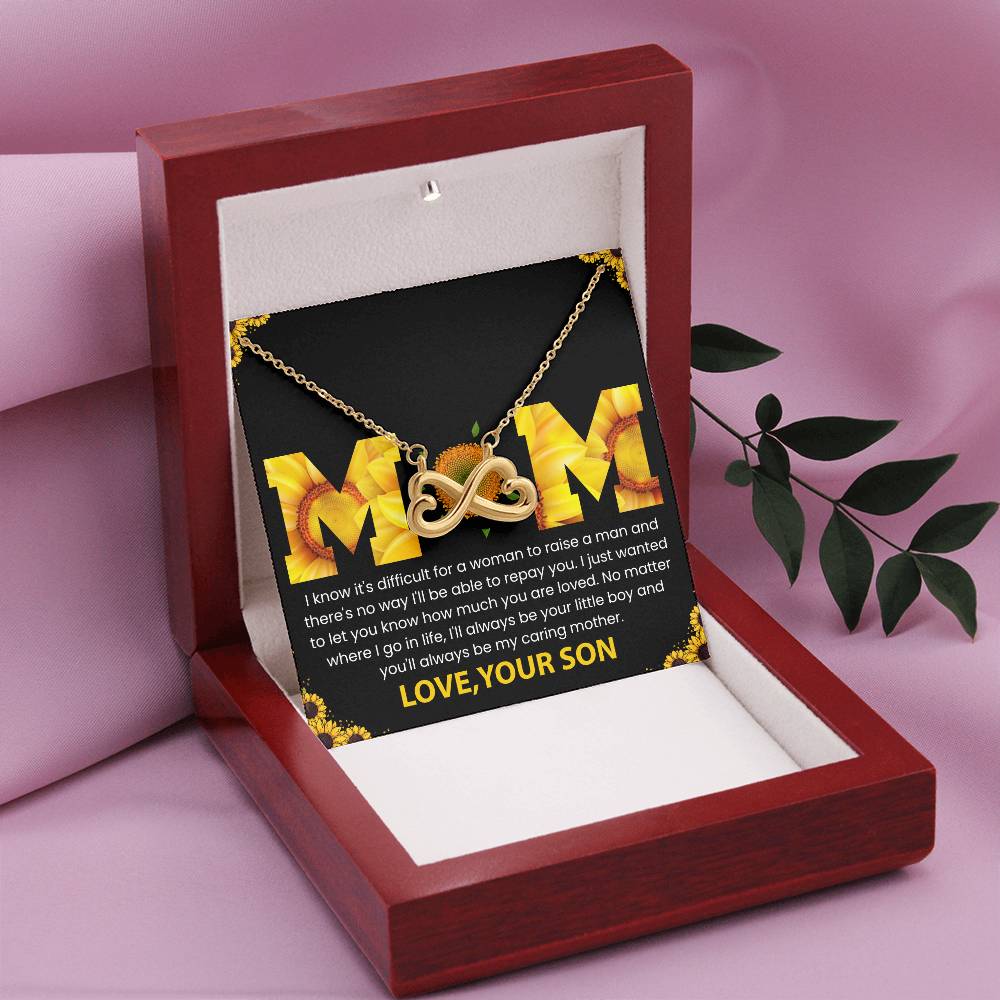 Mom - You Will Always Be My Caring Mother - Endless Love Necklace - Special Gift for Mom from Son
