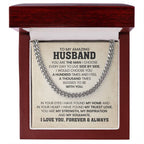 Cuban Link Chain for Him - You're the man I choose - Husband Birthday & Anniversary Gift from Wife