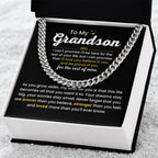 To My Grandson - I Believe in you - Chain Link Chain from Grandparents