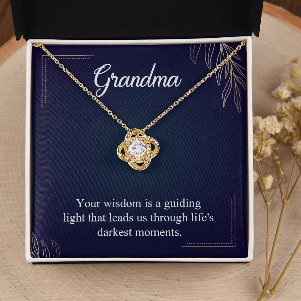 Gift for Grandma - Life's Darkest Moments - Love Knot Necklace
