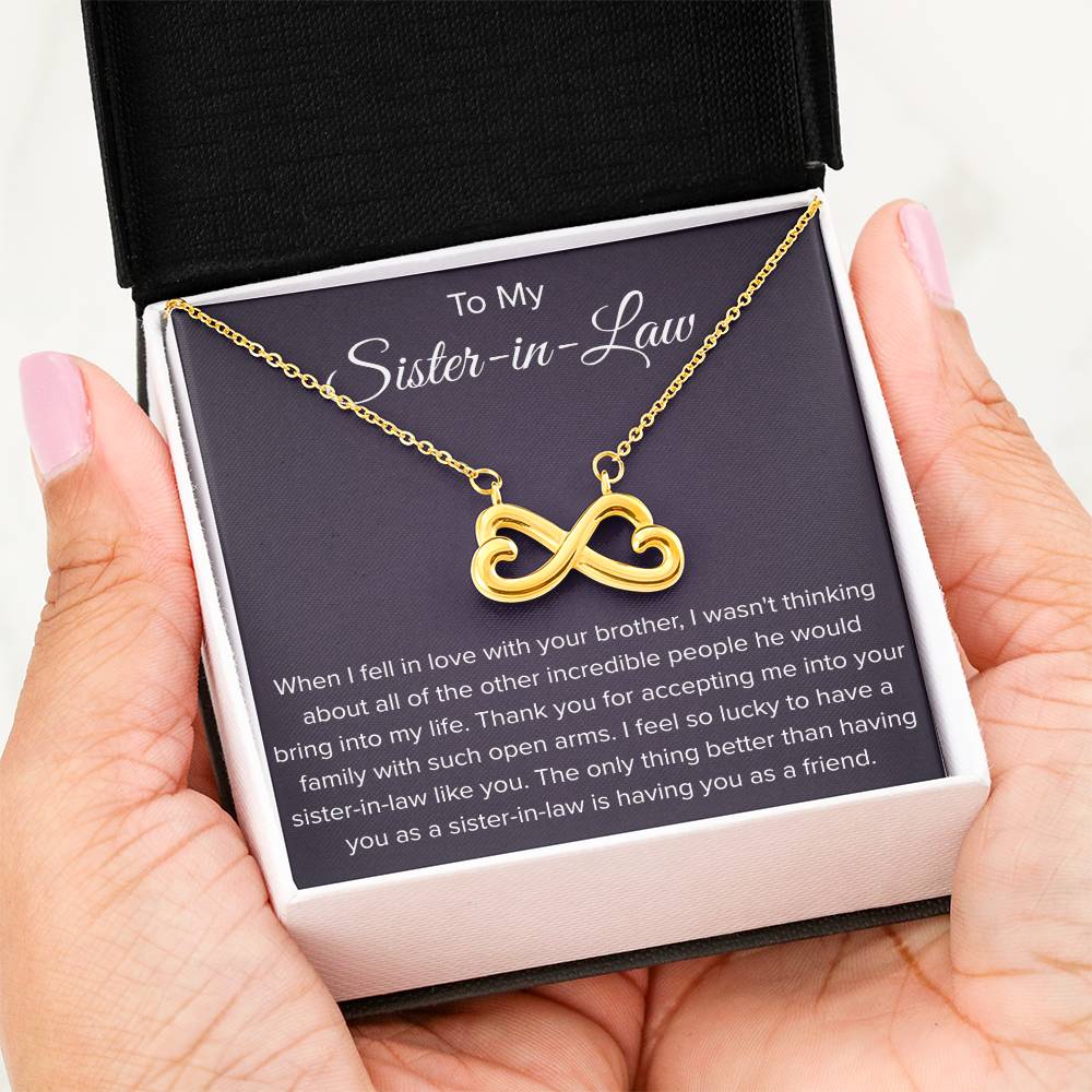 To My Sister In Law - Thank You for Accepting Me - Endless Love Necklace