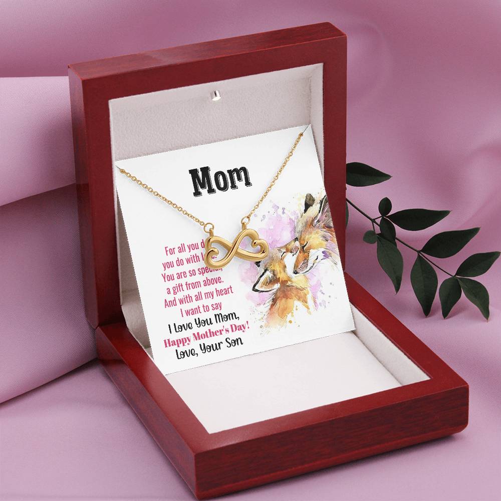 Mother's Day Gift from Son - Mom you are so special - Endless Love Necklace