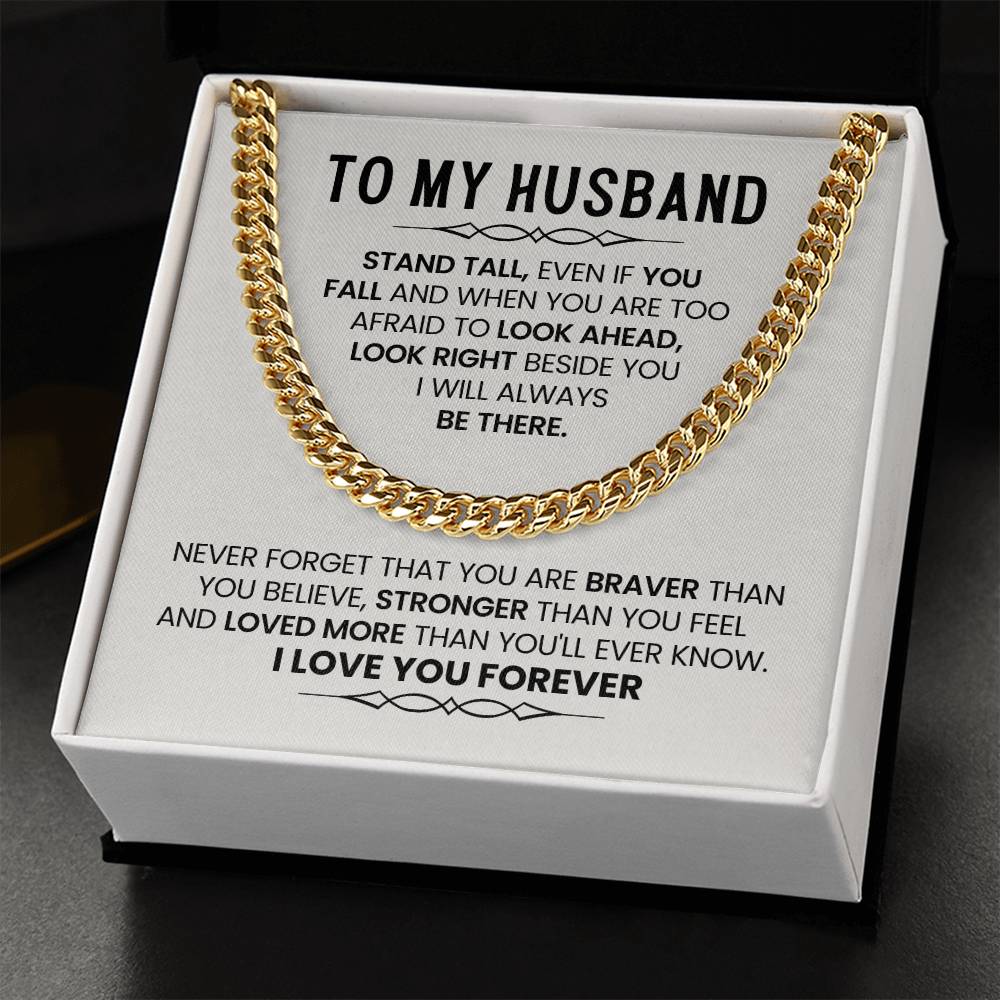 Cuban Link Chain for Husband from Wife – Anniversary, Birthday & Valentine’s Day Gift