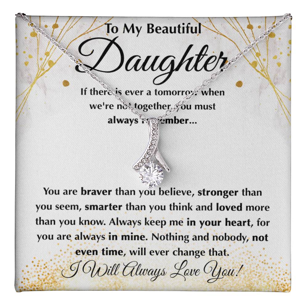 To My Daughter Necklace – Top Gift for Daughter Birthday Graduation – Alluring Beauty Necklace