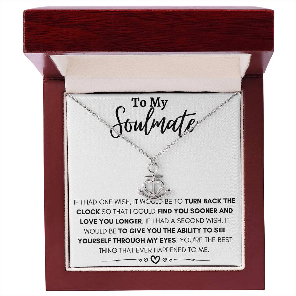 To My Soulmate Necklace - Special Gift for Birthday & Valentine’s Day - Anchor Pendant Necklace
