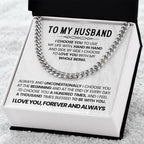 To My Husband - I choose you - Cuban Link Chain – Birthday & Anniversary Jewelry from Wife