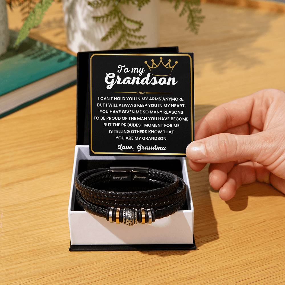 To My Grandson – Birthday, Christmas Jewelry from Grandma – Love You Forever Bracelet