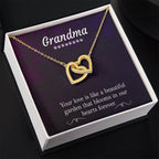 Present for Grandma - Interlocking Hearts Necklace