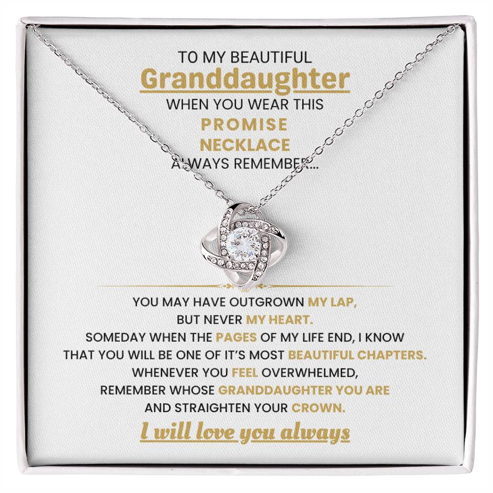 To My Granddaughter Necklace – Trending Granddaughter Jewelry for Graduation & Birthday – Love Knot Necklace