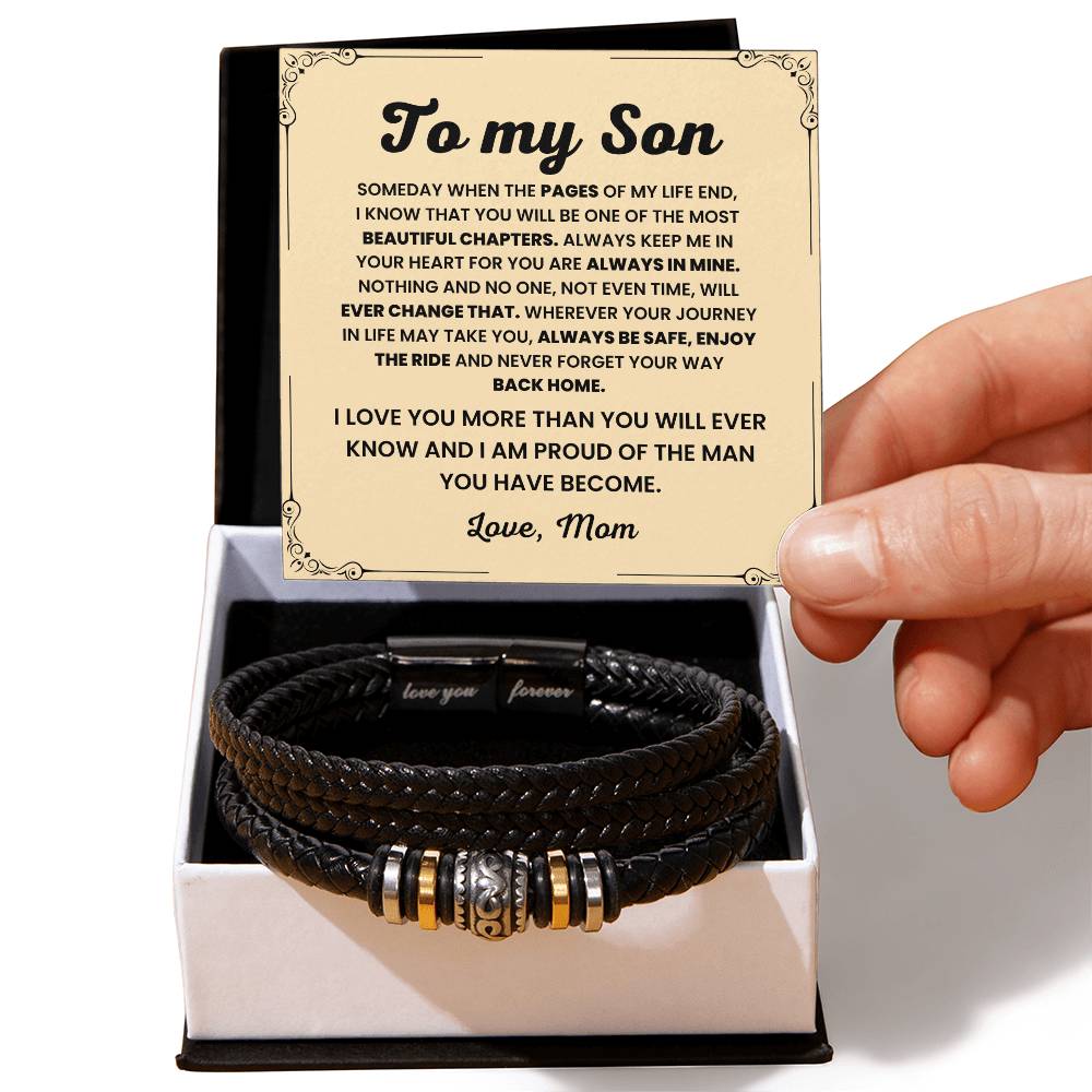 Gift for Son from Mother – Graduation, Christmas – Love You Forever Bracelet