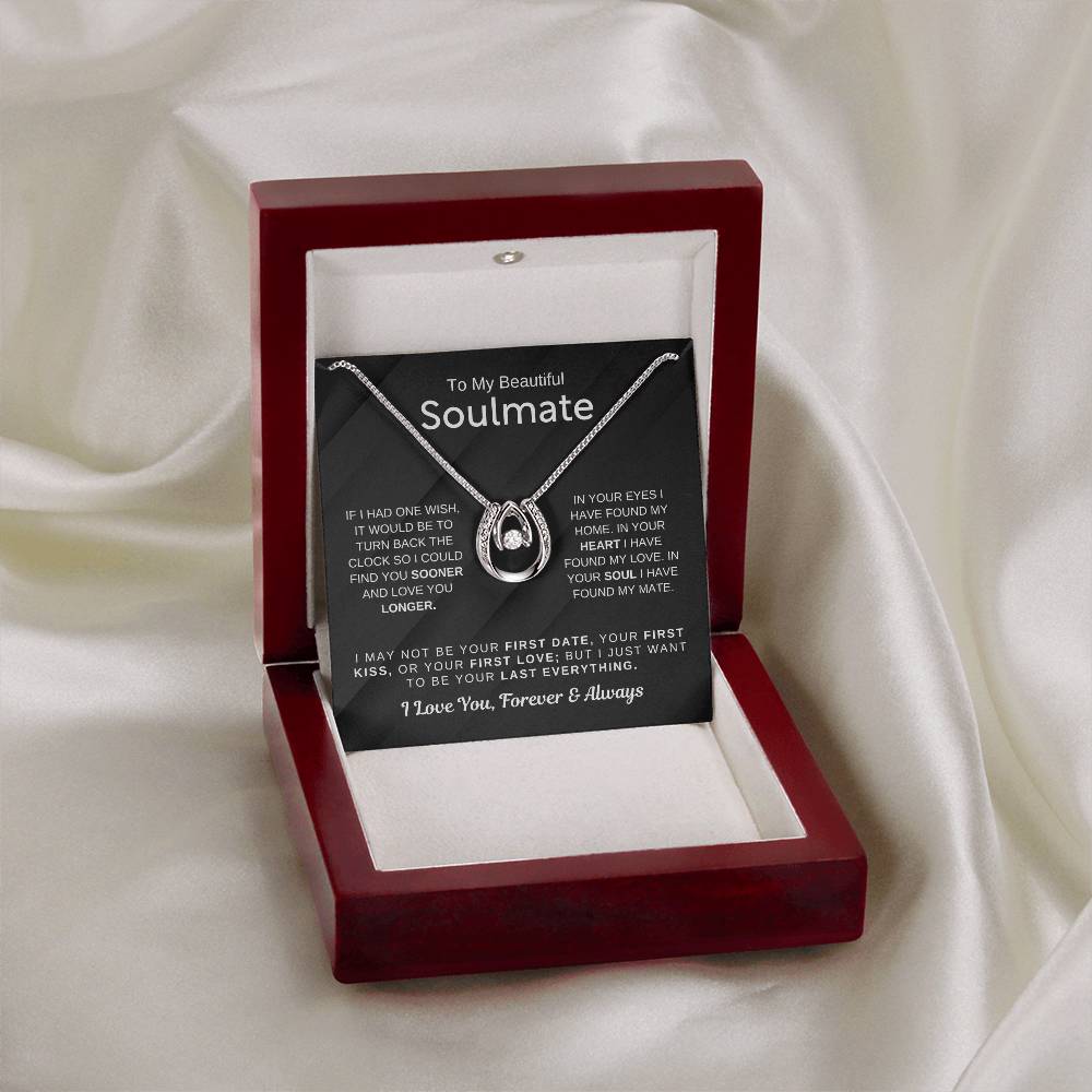 To My Beautiful Soulmate Necklace - Soulmate Necklace Gift for Surprises & Love Moments - Lucky In Love Necklace