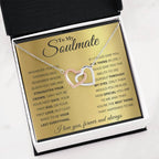 To My Soulmate Necklace - Soulmate Gift for Her for Valentine’s Day & Every Day Love - Interlocking Hearts Necklace