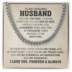 Cuban Link Chain for Him - You're the man I choose - Husband Birthday & Anniversary Gift from Wife