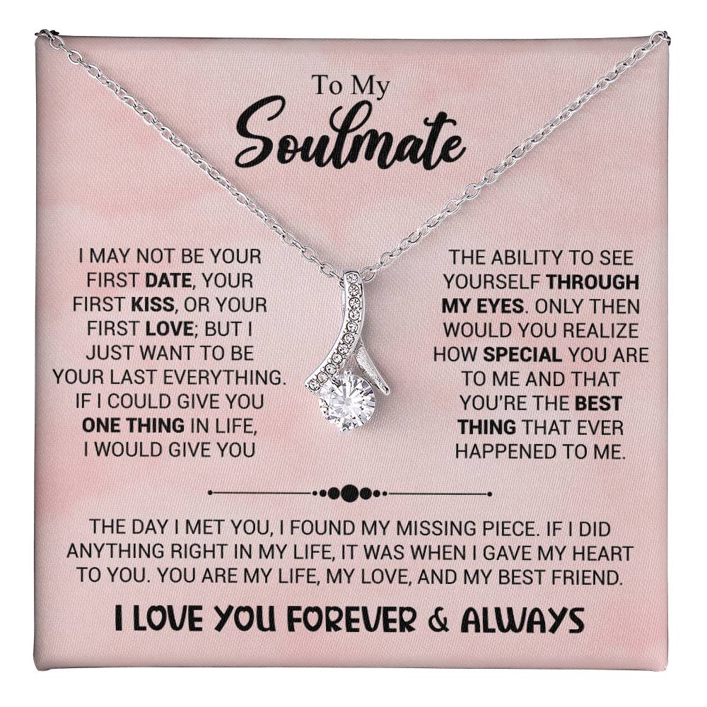 To My Soulmate Necklace - Heartfelt Gift for Her for Birthday & Romantic Days - Alluring Beauty Necklace