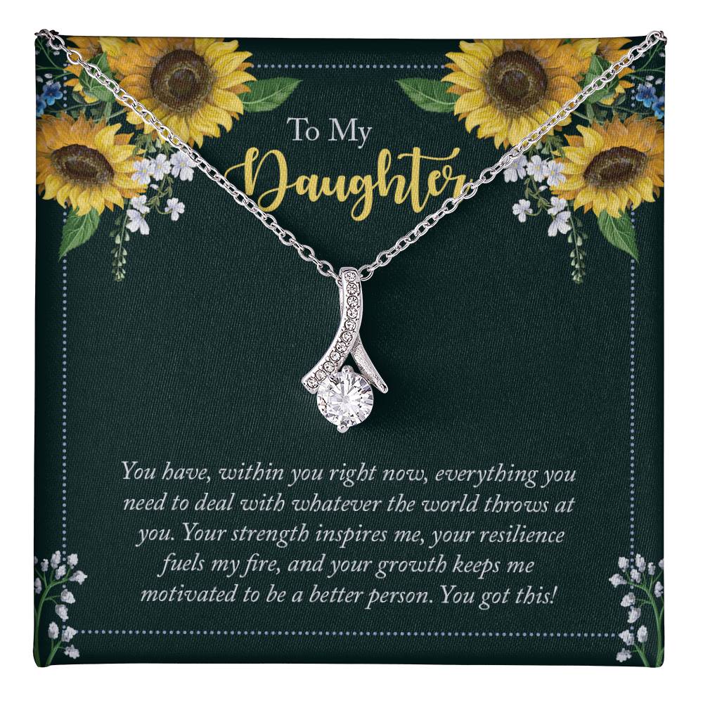 To My Daughter Necklace – Daughter Gift for Valentine’s and Graduation – Alluring Beauty Necklace