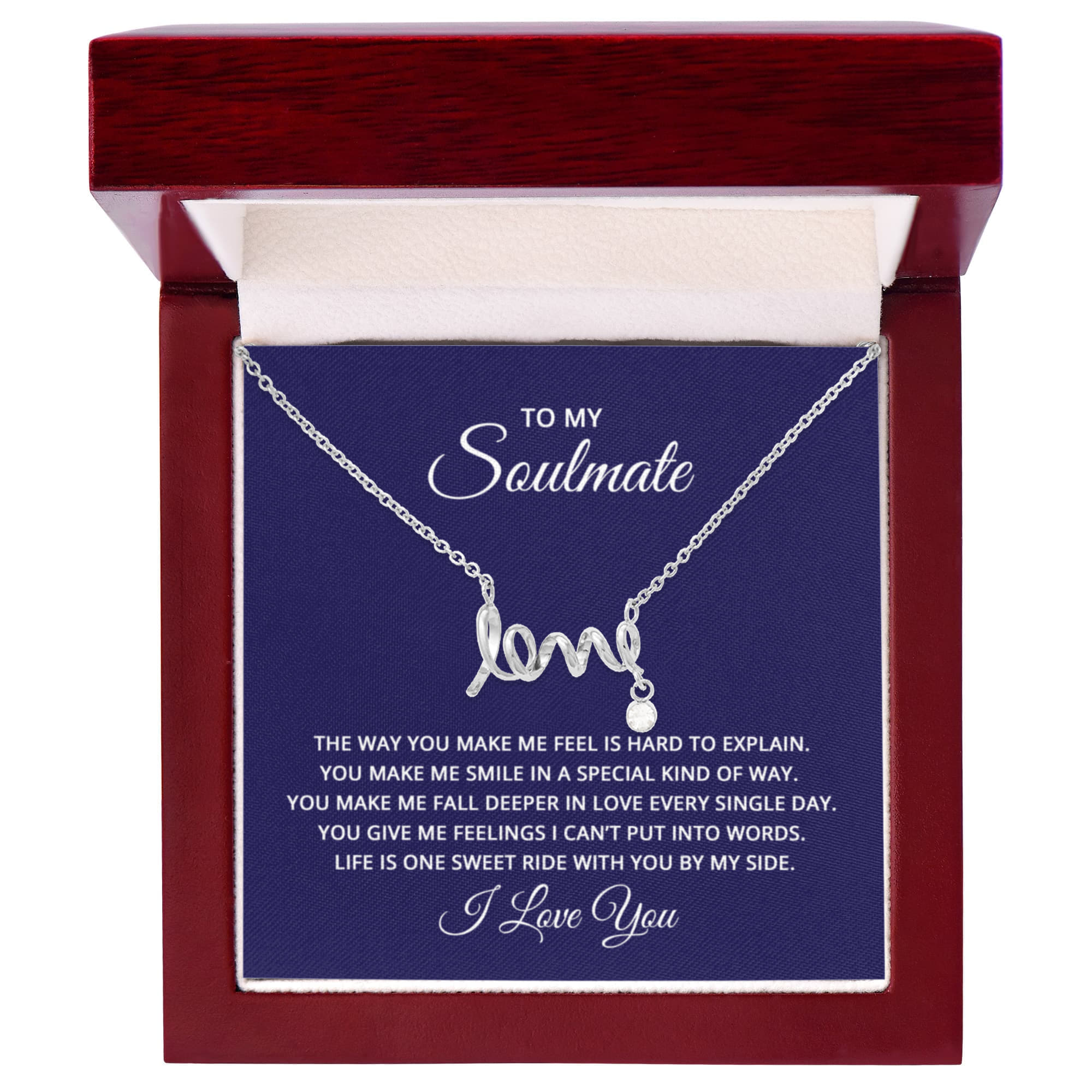 To My Beautiful Soulmate Necklace - Soulmate Necklace Gift for Her for Celebration Days - Scripted Love Necklace
