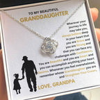 To My Granddaughter Necklace – Holiday Gift for Granddaughter Graduation from Grandpa – Love Knot Necklace