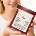 To My Wife Necklace - Romantic Jewelry Gift for Birthday - Scripted Love Necklace